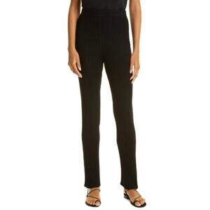 Rebecca Taylor Cavalry Twill Wool Blend Straight Pant in Black Size XL